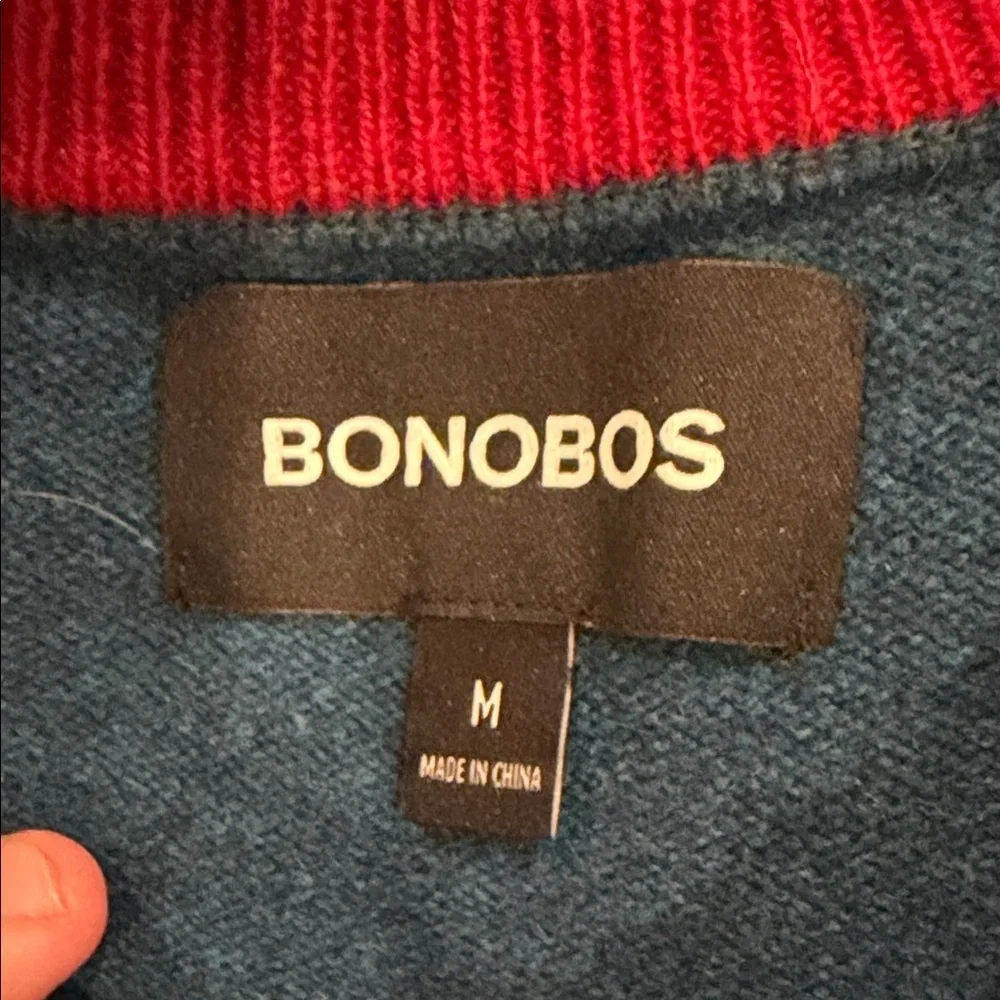 Bonobos Teal Sweater with Pug Design